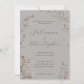 Invitation Mariage Script Élégant Fleurs Sauvages Rustique (Devant)