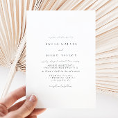 Invitation Mariage Script Gris Blanc