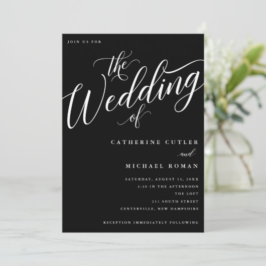 Invitation Mariage, Script moderne (Debout devant)