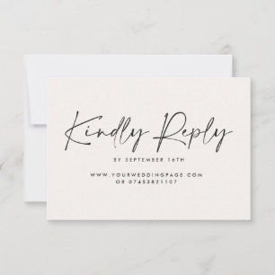 Invitation Mariage script moderne noir blanc élégant réponse