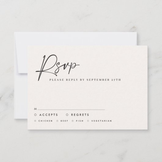 Invitation Mariage script moderne noir blanc script élégant i (Devant)