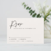 Invitation Mariage script moderne noir blanc script élégant i (Debout devant)
