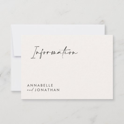 Invitation Mariage script moderne noir et blanc (Devant)