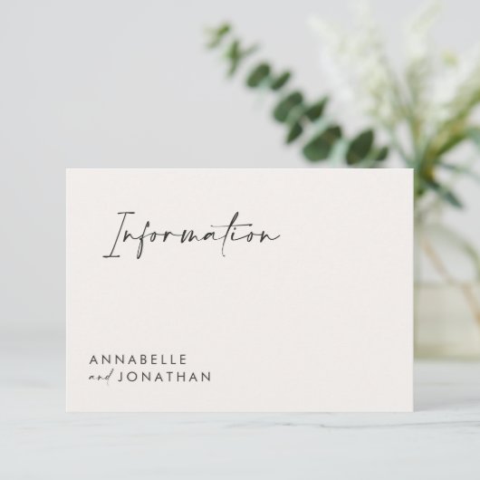 Invitation Mariage script moderne noir et blanc (Debout devant)