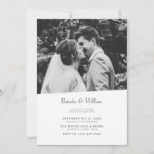 Invitation Mariage Script Noir Blanc (Devant)