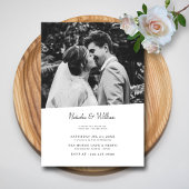Invitation Mariage Script Noir Blanc