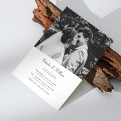 Invitation Mariage Script Noir Blanc
