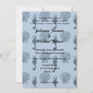 Invitation Mariage Sea Shells et Sea Horse