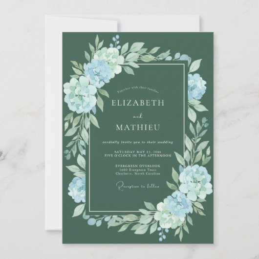 Invitation Mariage Seafoam Hunter Bloom (Devant)