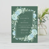 Invitation Mariage Seafoam Hunter Bloom (Debout devant)