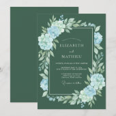 Invitation Mariage Seafoam Hunter Bloom (Devant / Derrière)
