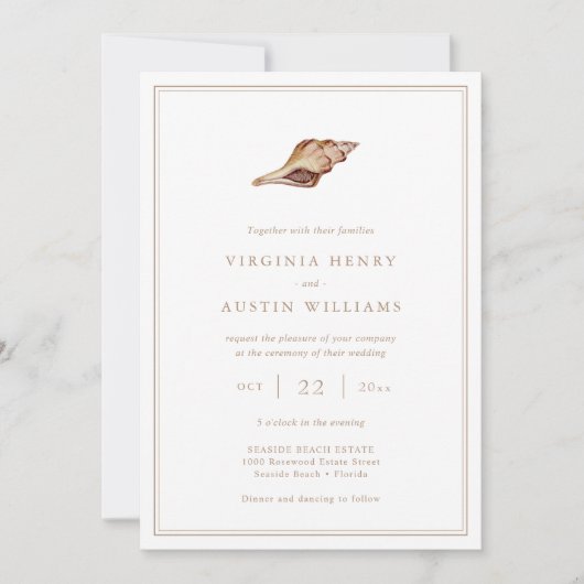 Invitation Mariage Seashell (Devant)