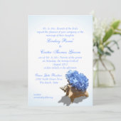 Invitation Mariage Seashore Blue Hydrangea (Debout devant)