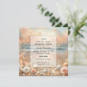 Invitation Mariage Seaside Sparkle et Sunset Dreams (Debout devant)