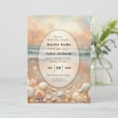 Invitation Mariage Seaside Sparkle et Sunset Dreams (Debout devant)