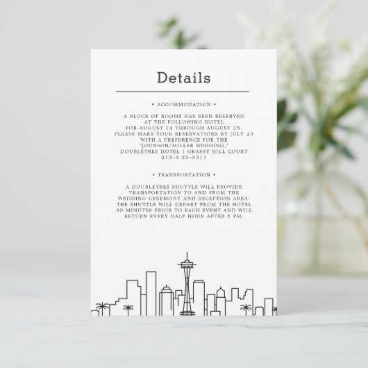 Invitation Mariage Seattle | Détails de l'invité (Debout devant)