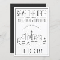Mariage Seattle | Skyline stylisée Enregistrer la