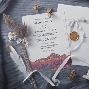 Invitation Mariage SEDONA Destination Skyline Boho Code QR