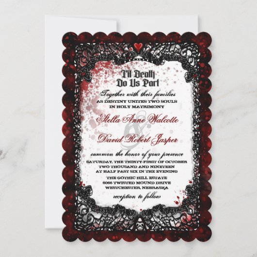 Invitation Mariage Séparé De Sang Avec RÉCEPTION (Devant)