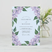 Invitation Mariage Seraphique Lilas Bleu Pale (Debout devant)