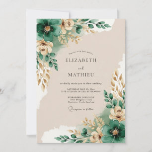 Invitation Mariage serein dans une forêt émeraude