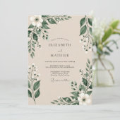 Invitation Mariage serein de forêt émeraude (Debout devant)