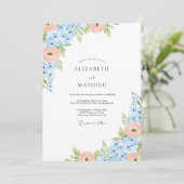 Invitation Mariage serein de printemps bleu clair (Debout devant)