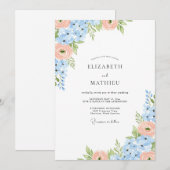 Invitation Mariage serein de printemps bleu clair (Devant / Derrière)