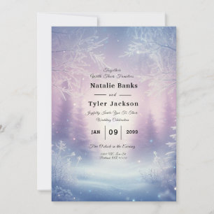 Invitation Mariage Sérénade de Chute de Neige d'Hiver de Lava
