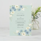 Invitation Mariage Sérénité de Prairie Vert Sage (Debout devant)