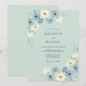 Invitation Mariage Sérénité de Prairie Vert Sage (Devant / Derrière)