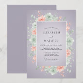 Invitation Mariage Sérénité Lavande Succulente (Devant / Derrière)