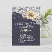 Invitation Mariage Serez-Vous Ma Dentelle Dentelle De Femme (Debout devant)