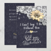 Invitation Mariage Serez-Vous Ma Dentelle Dentelle De Femme (Devant / Derrière)