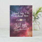 Invitation Mariage Serez-Vous Mes Constellations De Servante  (Debout devant)
