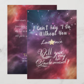 Invitation Mariage Serez-Vous Mes Constellations De Servante  (Devant / Derrière)