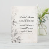 Invitation Mariage Shabby Chic Fleurs Noires (Debout devant)