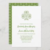 Invitation Mariage Shamrock Celtic Knot (Devant / Derrière)