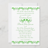 Invitation Mariage Shamrock irlandais (Devant)