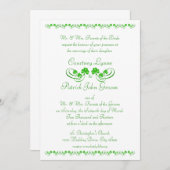 Invitation Mariage Shamrock irlandais (Devant / Derrière)