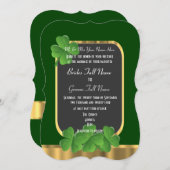 Invitation mariage shamrock irlandais vert (Devant / Derrière)
