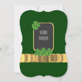 Invitation mariage shamrock irlandais vert (Dos)