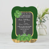 Invitation mariage shamrock irlandais vert (Debout devant)