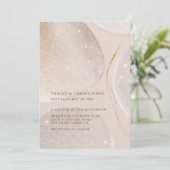 Invitation Mariage Shimmer brillant or et blush (Debout devant)