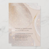 Invitation Mariage Shimmer brillant or et blush (Devant / Derrière)