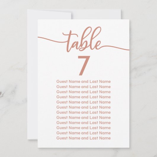 Invitation Mariage Siège Rose Gold Calligraphie (Dos)