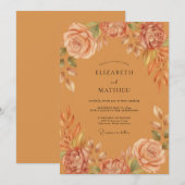 Invitation Mariage Sienne Ranunculus Eucalyptus (Devant / Derrière)