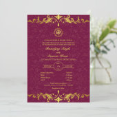 Invitation Mariage sikh du Punjabi Anand Karaj Golden (Debout devant)
