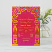 Invitation Mariage sikh du Punjabi Anand Karaj Golden (Debout devant)