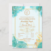 Invitation Mariage sikh du Punjabi Anand Karaj Golden (Devant)